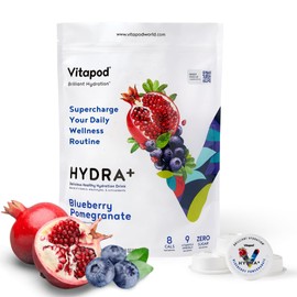 Vitapod Hydra+ Blueberry Pomegranate Healthy Hydration Mix - 30 Pods - Electrolytes, Antioxidants, Vitamin C, A, D, E - Water Enhancer and Beverage Mix Packet