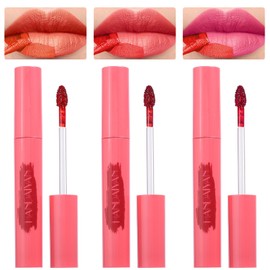 3 Colors Peel Off Matte Lip Tint, Long Lasting Natural Peel Off Tattoo Lip Liner Stain, Waterproof Smudge Proof Non-Stick Cup Tinted Lip Stain Peel Off Lip Gloss, Lip Makeup Gift for Women-01#02#03#