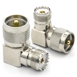 Ahoaepy 2PCS PL259 UHF 90 Degree Right Angle Coax Adapter, PL259 Male to SO239 Female Elbow Antenna Connector, UHF SO239 L Shape Coax Connector for CB HAM Radio,Antenna, SWR Meter, Antenna Analyzer