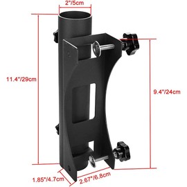 YZZHAJ Patio Umbrella Holder - Heavy Duty Steel Outdoor Umbrella Mount - Fits 1 1/8" to 1 15/16" Poles - Durable, Rust-Free, Easy to Install