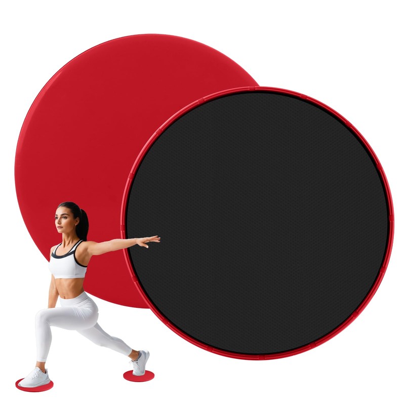 Jesiah 2Pcs Dual Sided Gliding Discs, 17.5cm Reversible Core Sliders