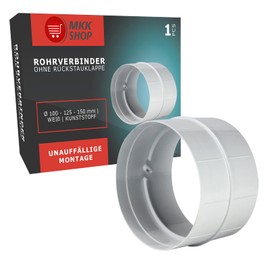 Ducting Pipe Connector 100mm / 4" Round Tube Connector Ventilation Hose Coupler Joint Coupling KO100-21