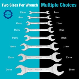 DURATECH Super-Thin Open End Wrench Set & Safety Work Gloves