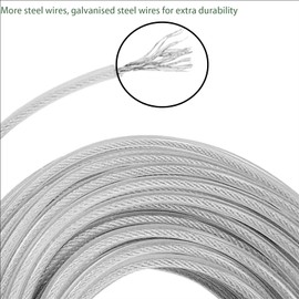 LSYFCL Strimmer Line 2mm/3mm*5m/10m/15m/45m Steel Wire Nylon Grass Trimmer Line Long Round Brushcutter Trimmer Rope Lawn Mower Replacement Multi Wire Steel Wire Rope (3mmx5M)