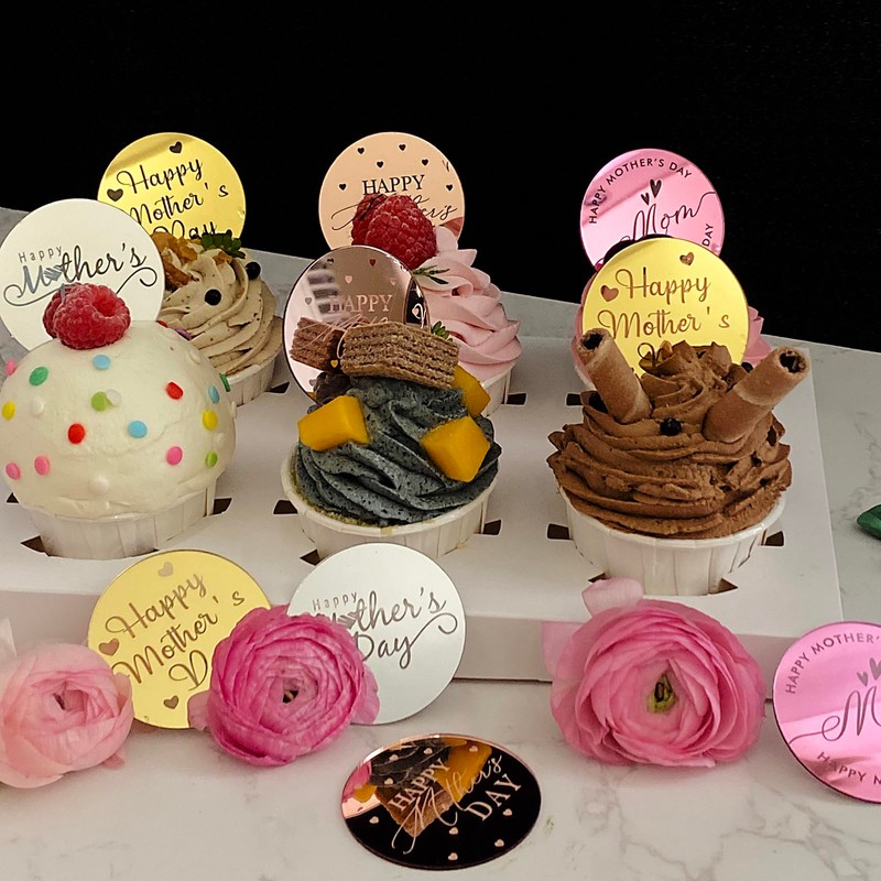 Decoración para cupcakes, 40 piezas de acrílico para el día