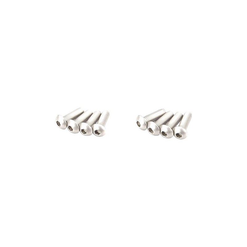 Kyosho Button Bis (X M3 X 10) (Hex/TITANIUM/8, 50-Pack) For RC
