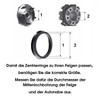 Hallenwerk 78.1 to 66.1 mm, 4 pieces, centring rings, centre