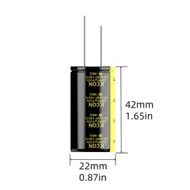 JCCON 2-Pack 25V 22000uF Premium Quality Low ESR Electrolytic Capacitors 22x42mm (0.87x1.65in), 25Volt 22000MFD High-Frequency Caps with Superior Performance