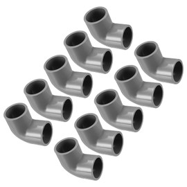 QUARKZMAN 20 mm Slip PVC Pipe Connector x 10 Pieces 90 Degree Elbow Coupling Pipe Connectors for Irrigation Pipes Installation Grey