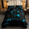 Erosebridal Black Teal Comforter Set Full Neon Turquoise Geometric Checkered
