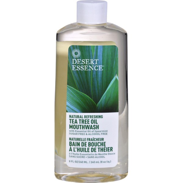 Desert Essence Natural Refreshing Tea Tree Oil Mouthwash, Spearmint 8 Ounce ( Pack of 6)