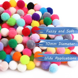 Acooruiteng Craft 10mm Pom Poms Multicolor Pompoms Pompom Soft and Fluffy Mini Pom Poms Mini Pompoms for Crafts DIY Project Party Holiday Creative Decorations 400 Pcs