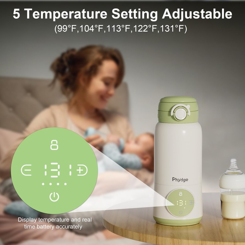 Portable Bottle Warmer for Travel, 15oz Capacity Portable Milk Warmer