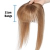 12inch Hair Toppers Human Hair with Bangs Hair Mono Base