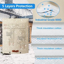BANGIE Backflow Preventer Insulation Cover | 5 Layers of Protection Preventer Cover Insulated Pouch | Double Wall Cotton Winter Water Well Pump Covers Sprinkler Valve Cover Insulated (13" W x 12" H)