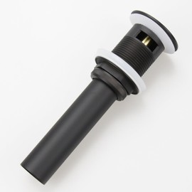 Pop Up Drain Stopper with Overflow, Bathroom Lavatory Vanity Vessel Sink Drain, Black