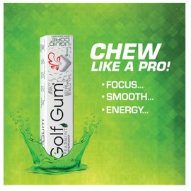 Golf Gum by Liquid Core® – 80mg of Natural Caffeine - Energy for Golfers - Sugar-Free, Aspartame-Free, Caffeine Gum – Enhanced Focus & Better Score - 5 Pieces Per Pack (15 Pack)