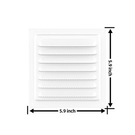 6 x 6 Attic Vents Gable Vents, piiyoosnn 304 Stainless Steel Louvered Grille Cover, White Wall Vent,Best for Small Vehicle, Cockloft, Bedrooms, Garage Door Wall Ventilated(White) (6 x 6 White)