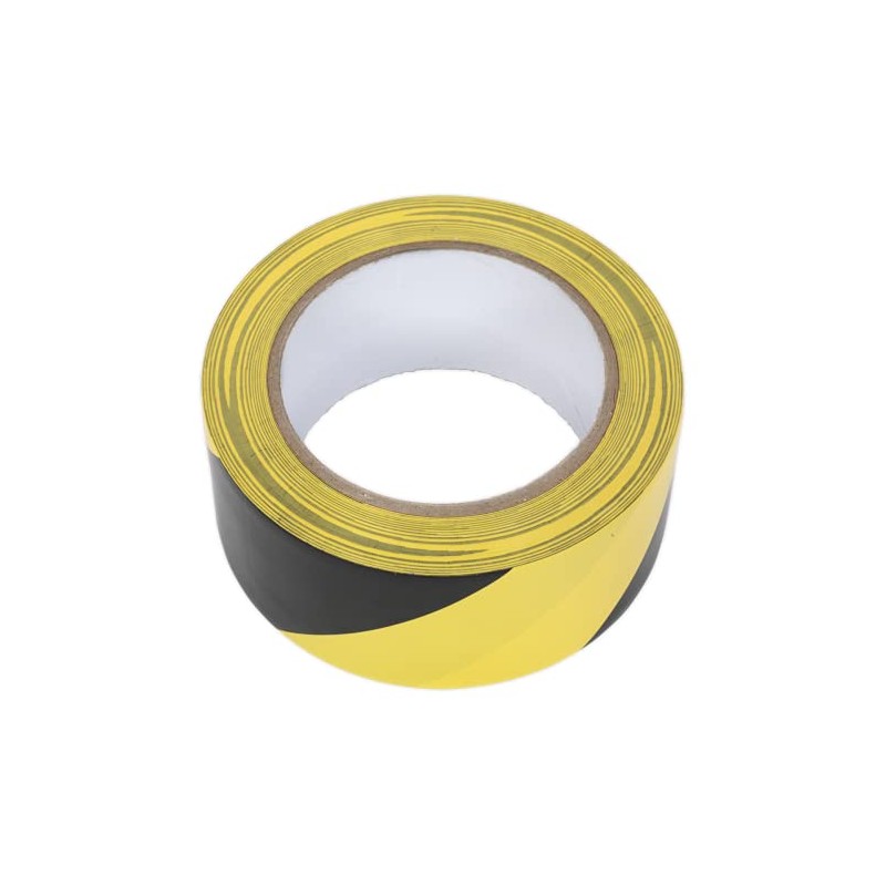 Sealey HWTBY Hazard Warning Tape 50mm x 33mtr Black/Yellow