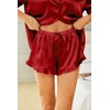 HOTOUCH Womens Satin Red Pajamas Set Button Down 2 Piece