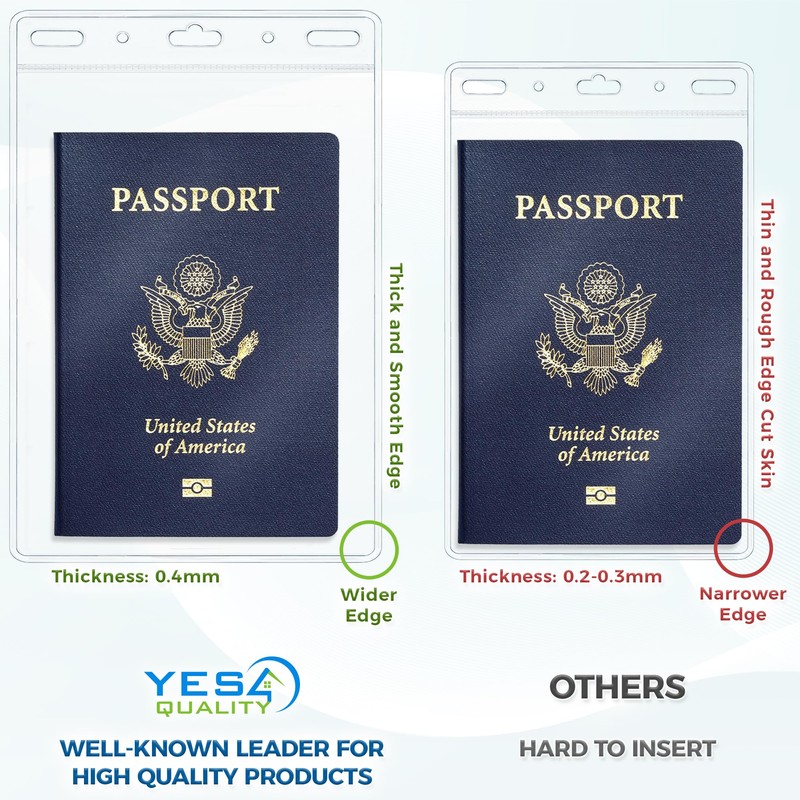 Yes4Quality - Vertical Passport & ID Badge Holder - 4x6