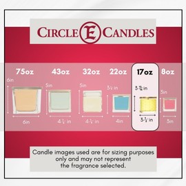 Circle E Candles, Lemon Scent, Medium Size Jar Candle, 17oz, 2 Wicks