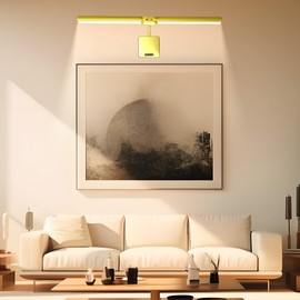 cotaros Picture Lights for Wall, 26in Metal Picture Light Art Lighting for Paintings Wireless Dimmable Recharging Lights for Pictures on Wall, with Remote and Timer for Gallery Dartboard Art Bedroom