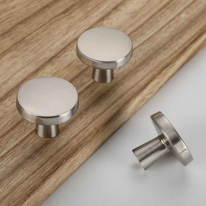 LONTAN Pack of 15 Furniture Knobs, Matt Silver Cupboard Knobs,