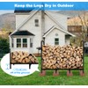 Tikimilor 4ft Firewood Rack Holder, Adjustable Heavy Duty Fire Log