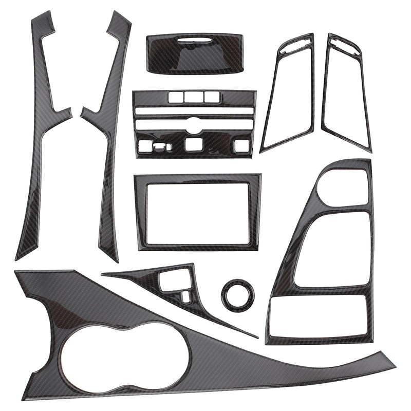 AUTOKAY 11pcs Carbon Fiber Full Interior Set Kit Cover Trim