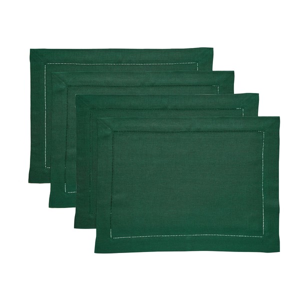 Solino Home Rainforest Green Linen Placemats Set of 4 –