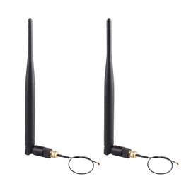 Jopto 2PCS 2.4G 5.8G Dual-Band High Gain Wireless Router 5DBI WiFi Omnidirectional Antenna RP-SMA Female Connector with 15cm U.FL IPEX Mini PCI to RP-SMA Male Pigtail RF 1.13 Antenna WiFi Cable