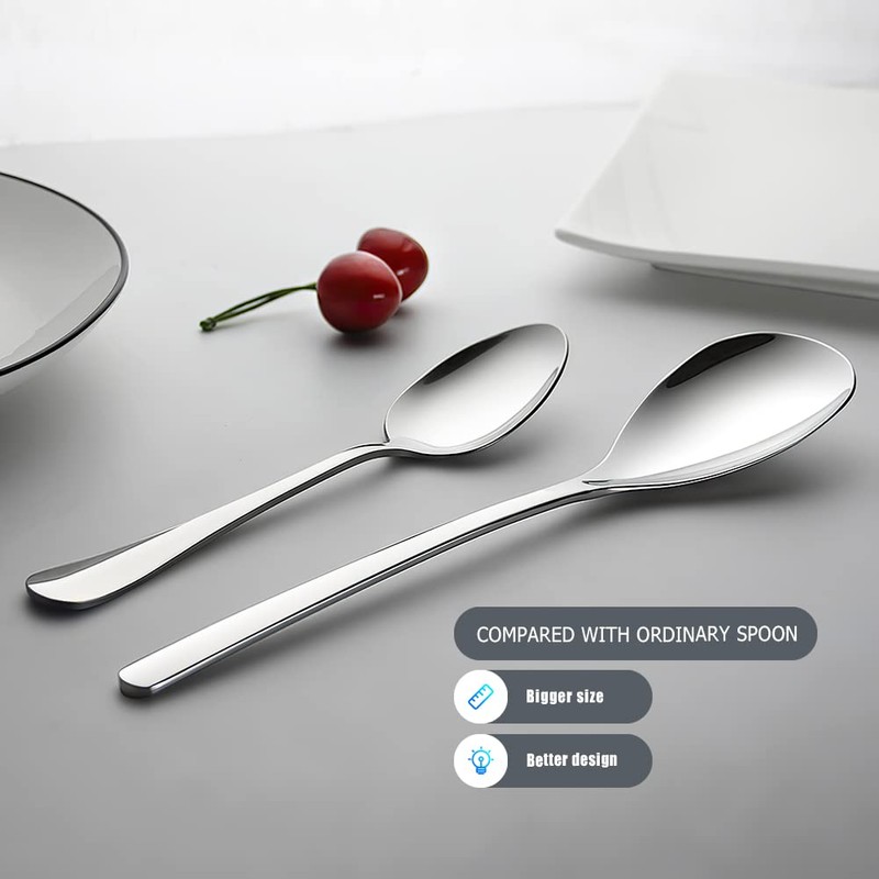 AYFDISHS Slotted & Solid Serving Spoons Set, 9.4 Inch Stainless