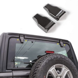 Rear Window Liftgate Glass Hinge Cover for Wrangler JL & Unlimited 2018 2019 2020 2021 2022 (Carbon Fiber Texture)