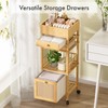 Amazer Bamboo Makeup Organizer with 3 Drawers, Floor Skin Care