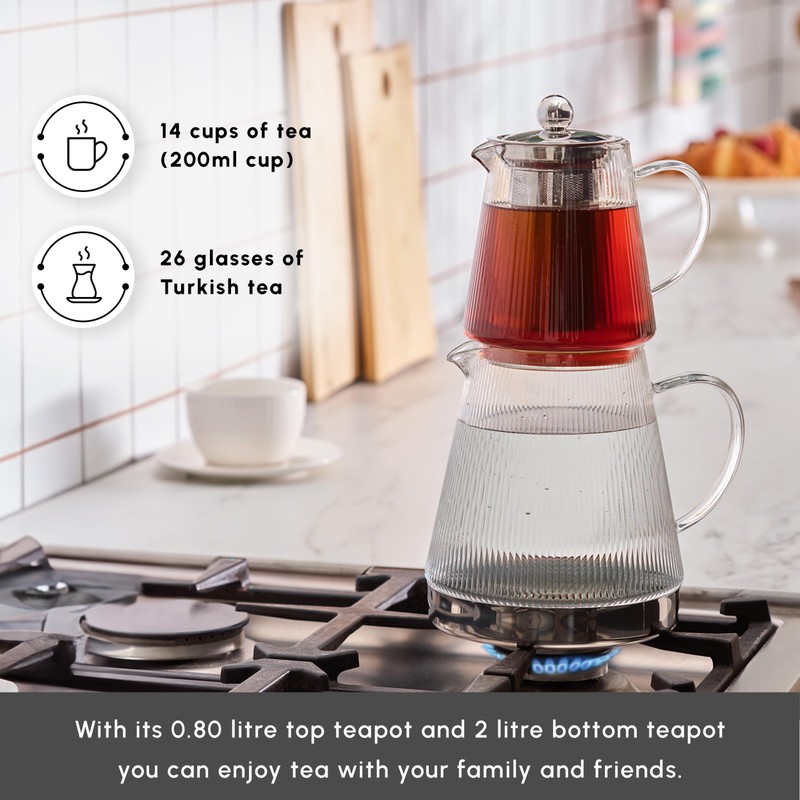 Karaca Keops Turkish Teapot with Infuser and Lid (450 ml
