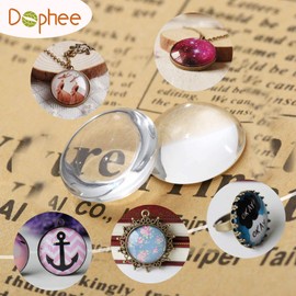 Dophee Round Glass Cabochon for Jewelry Making, Clear Dome Tiles with Flat Back, Dome Bead Cameo Cabochon Tile for DIY Craft Photo, Pendants, Rings, Necklace, 20mm/0.79in, 20-Pack