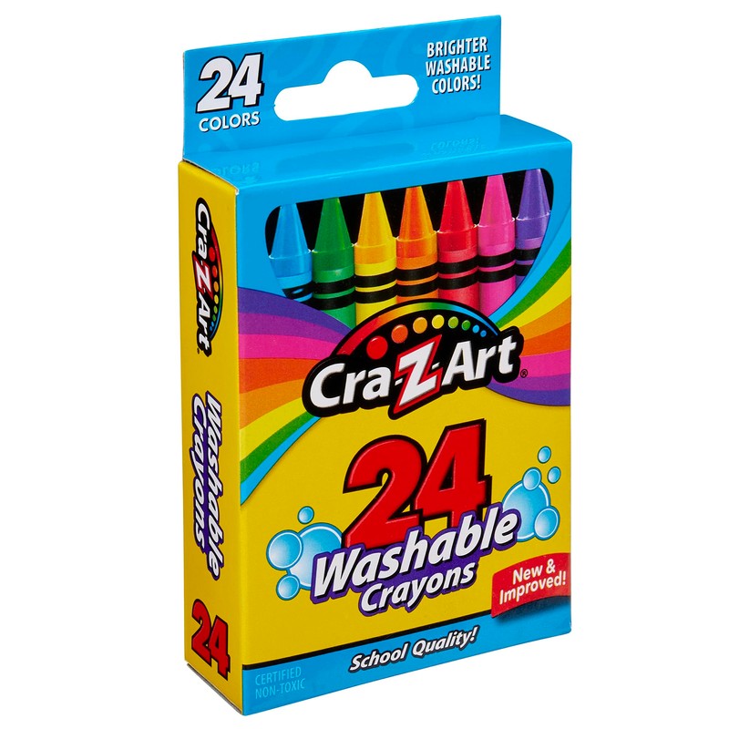 Cra-Z-Art Washable Crayons, 24 Count, for Kids Back to School