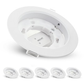SSC-LUXon RX-3 Recessed Frame Ceiling Spotlight White Round - Recessed Spotlights Flat Large Diameter 108 mm Spotlight with Socket for GX53 Lamp Pack of 6