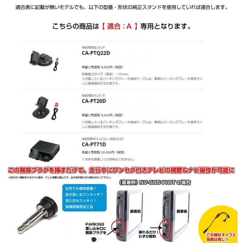 モバイクス(Movaics) 【モバイクス】パナソニック ゴリラ SSD ポータブル カーナビゲーション 用 車載用取付スタンド (ノーマル吸盤タイプ )適合A[01-A]
