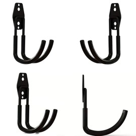 Pack of 2 Garden Hose Holder Hangers, Garage Hooks, Large J Garage Hooks, Garden Hose Holder Hooks, Utility Hooks, Heavy Duty Iron Wall Mount for Power Tools, Bicycle Ladder, Rope Hose