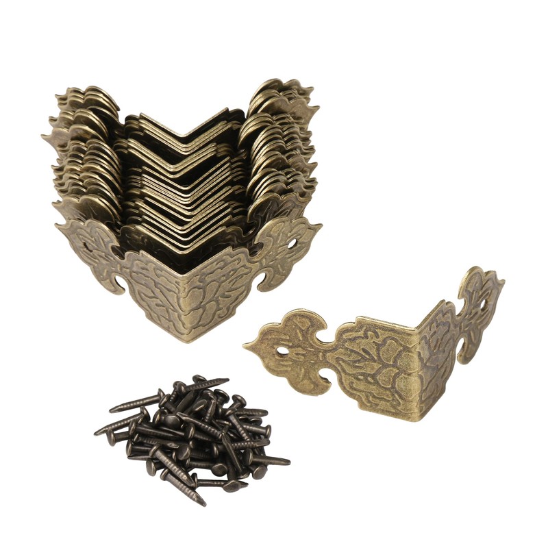 ETFBUY 20PCS Antique L Shaped Guards Decorative Edge Bracket Corner