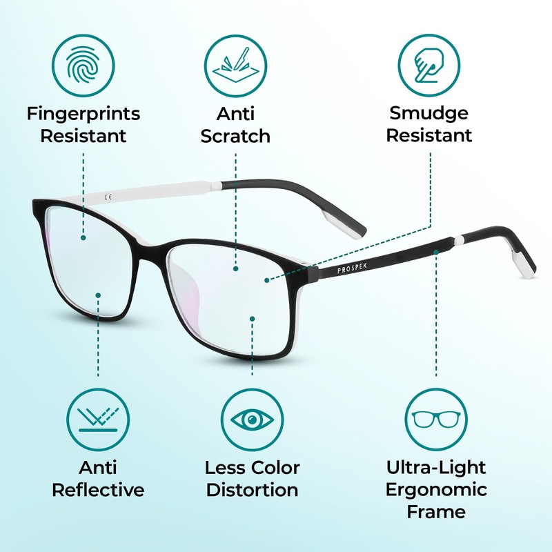 Prospek Blue Ray Reading Glasses, ARCTIC (+2.5 Diopters) For Women