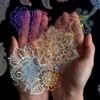 Yoksas 80pcs Holographic Shiny Mandala Bird Butterfly Goldfish Stickers -