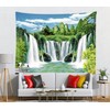 BELECO Mountain Waterfall Tapestry Wall Hanging 70x47 Inch Green Mountain