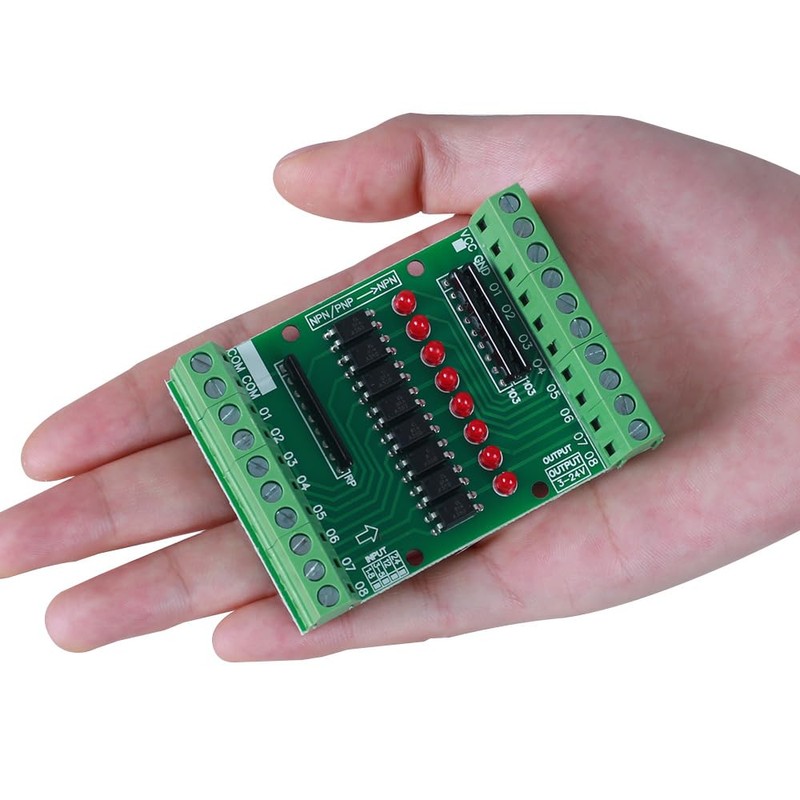 DONGKER Optocoupler Isolation Board,DC 3.3V 5V PNP NPN 8-Channel Signal
