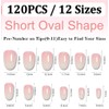 Short Press on Nails Set - 120PCS Ombre Oval False