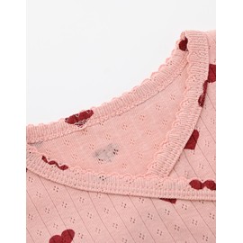 Enfants Chéris Side Snap Short Sleeve Bodysuit Baby Girl Hearts 3-6 Months Pink