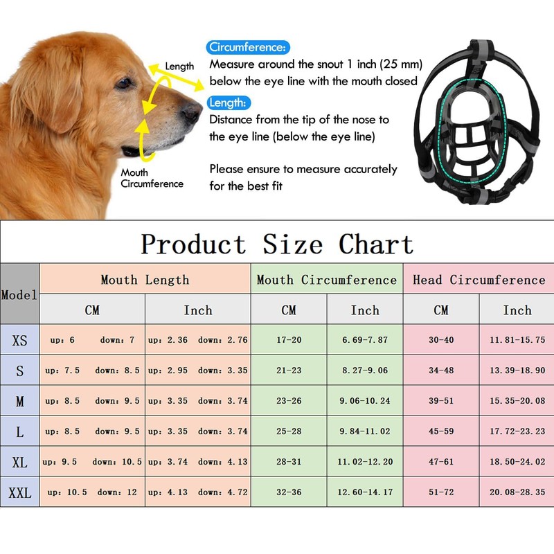 HangYa Fluorescent Green Dog Muzzle, TPR Material, XS, Extra Small