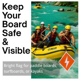 High Visibility Reflective Safety Flags 2pcs 12x12in Red & Orange Oxford Fabric Warning Flags with Reinforced Edges & Strap for Kayaks, Trailers, Outdoor Gear